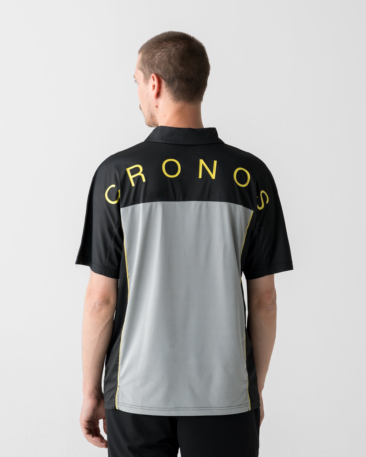 CRONOS BLACK DUAL TONE HALF ZIP POLO【BLACK×YELLOW】