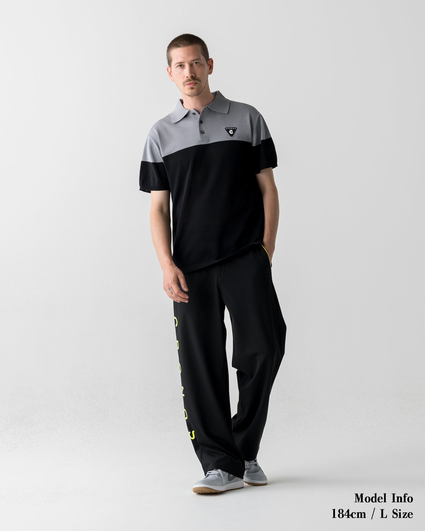 CRONOS BLACK DUAL TONE POLO【GRAY×YELLOW】