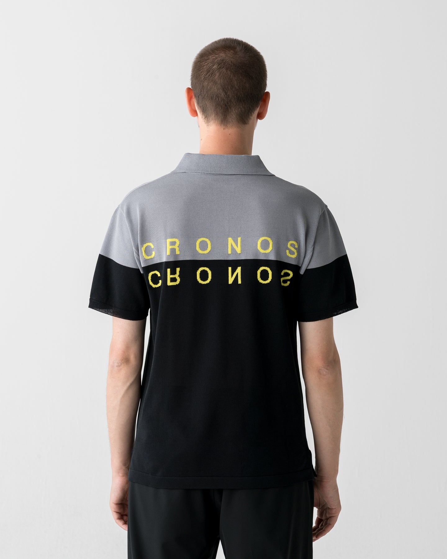 CRONOS BLACK DUAL TONE POLO【GRAY×YELLOW】