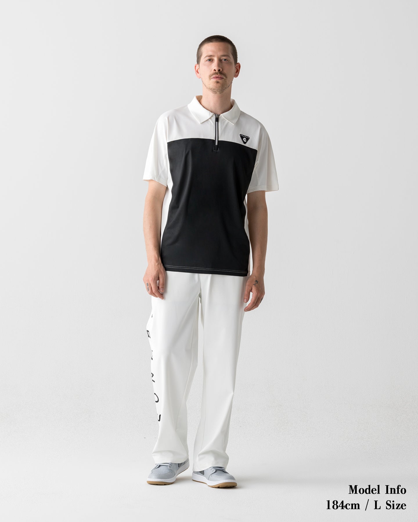 CRONOS BLACK DUAL TONE PANTS【WHITE×BLACK】
