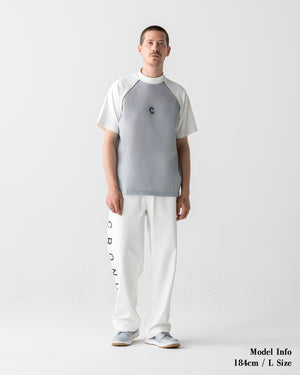 CRONOS BLACK SWITCHING MOCK NECK【WHITE×GRAY】