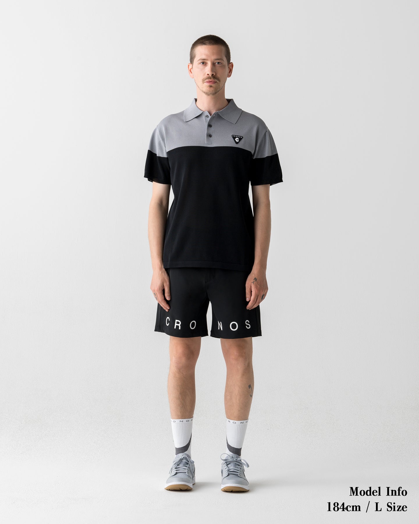 CRONOS BLACK DUAL TONE SHORTS【BLACK×WHITE】