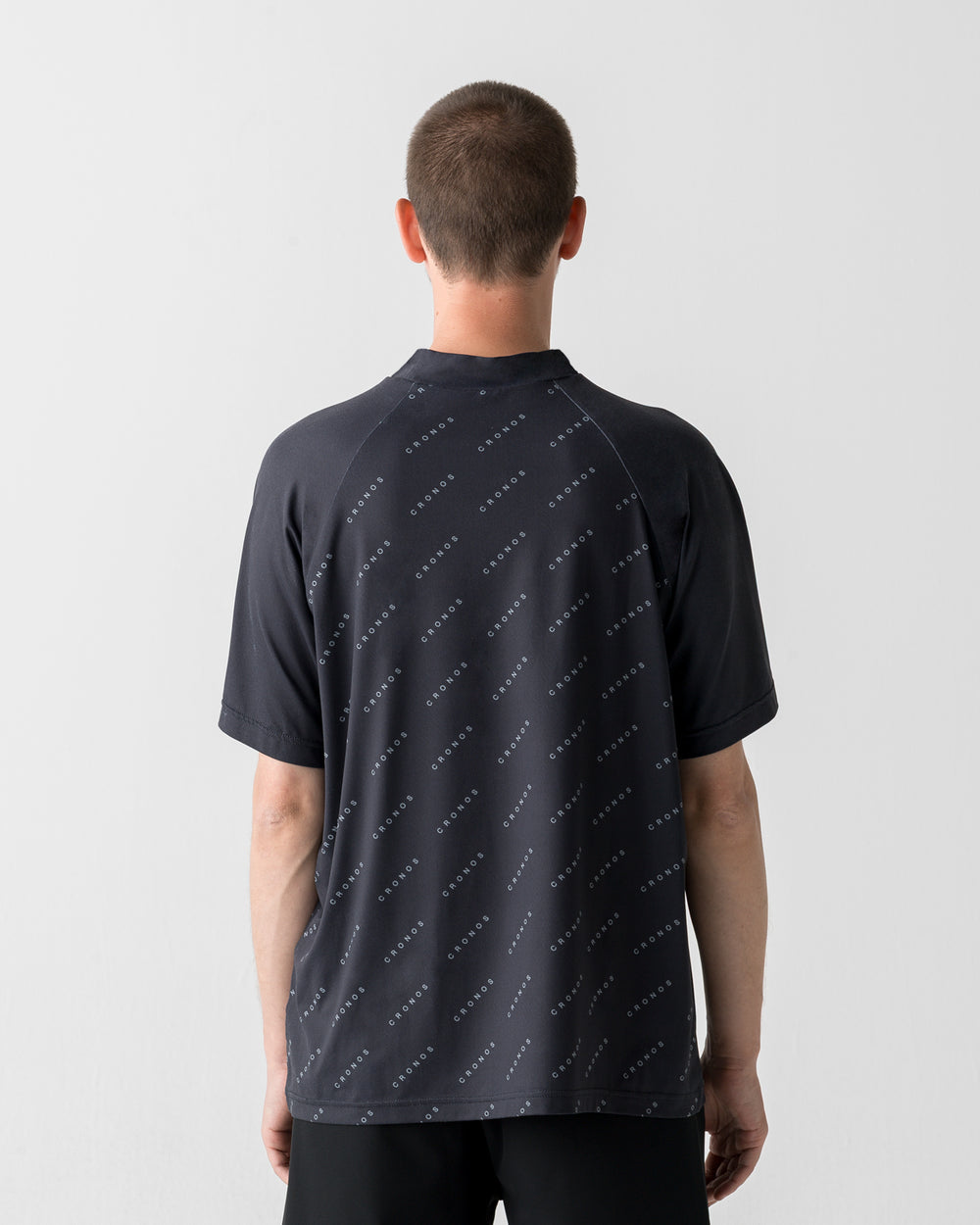 CRONOS BLACK MONOGRAM MOCK NECK【BLACK】