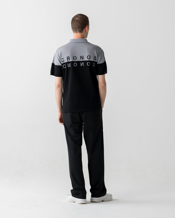 CRONOS BLACK DUAL TONE PANTS【BLACK×WHITE】