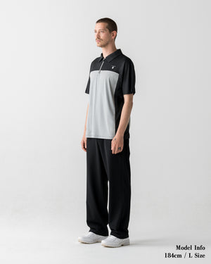 CRONOS BLACK DUAL TONE HALF ZIP POLO【BLACK×GRAY】