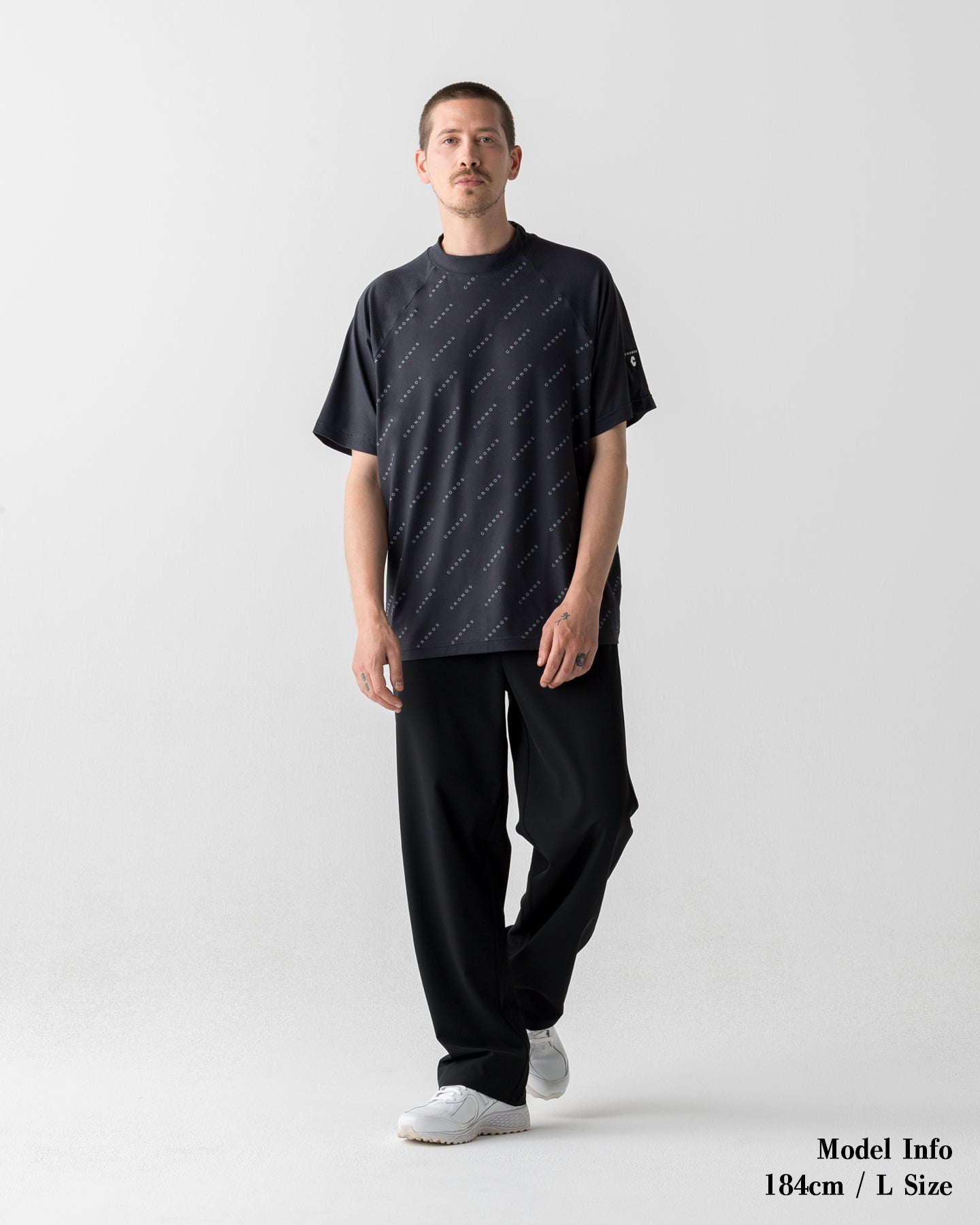 CRONOS BLACK MONOGRAM MOCK NECK【BLACK】