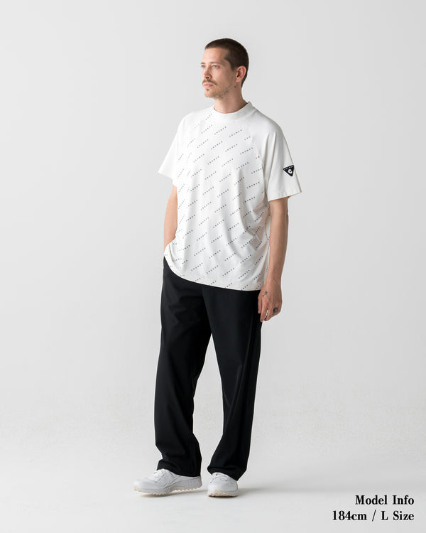 CRONOS BLACK MONOGRAM MOCK NECK【WHITE】