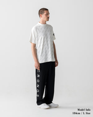 CRONOS BLACK MONOGRAM MOCK NECK【WHITE】