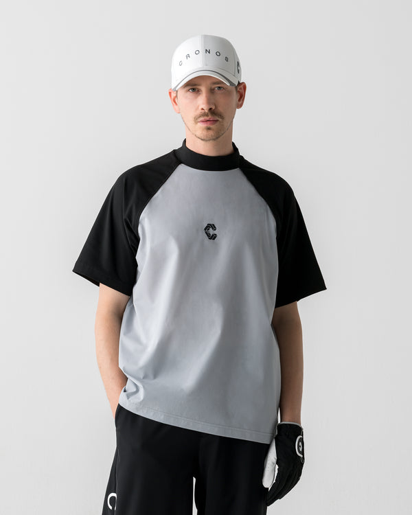 CRONOS BLACK SWITCHING MOCK NECK【BLACK×GRAY】