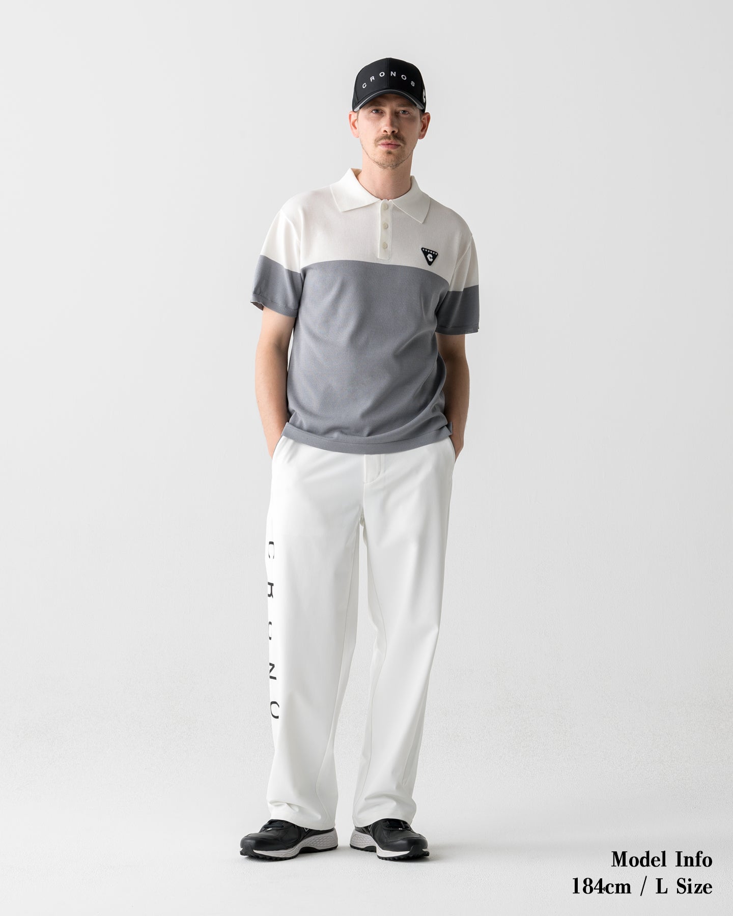 CRONOS BLACK DUAL TONE POLO【WHITE×GRAY】