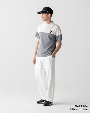 CRONOS BLACK DUAL TONE POLO【WHITE×GRAY】