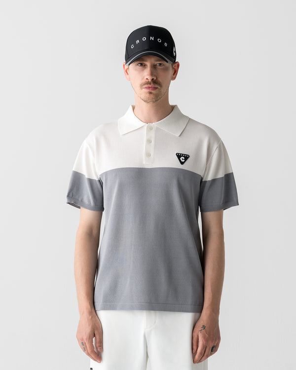 CRONOS BLACK DUAL TONE POLO【WHITE×GRAY】