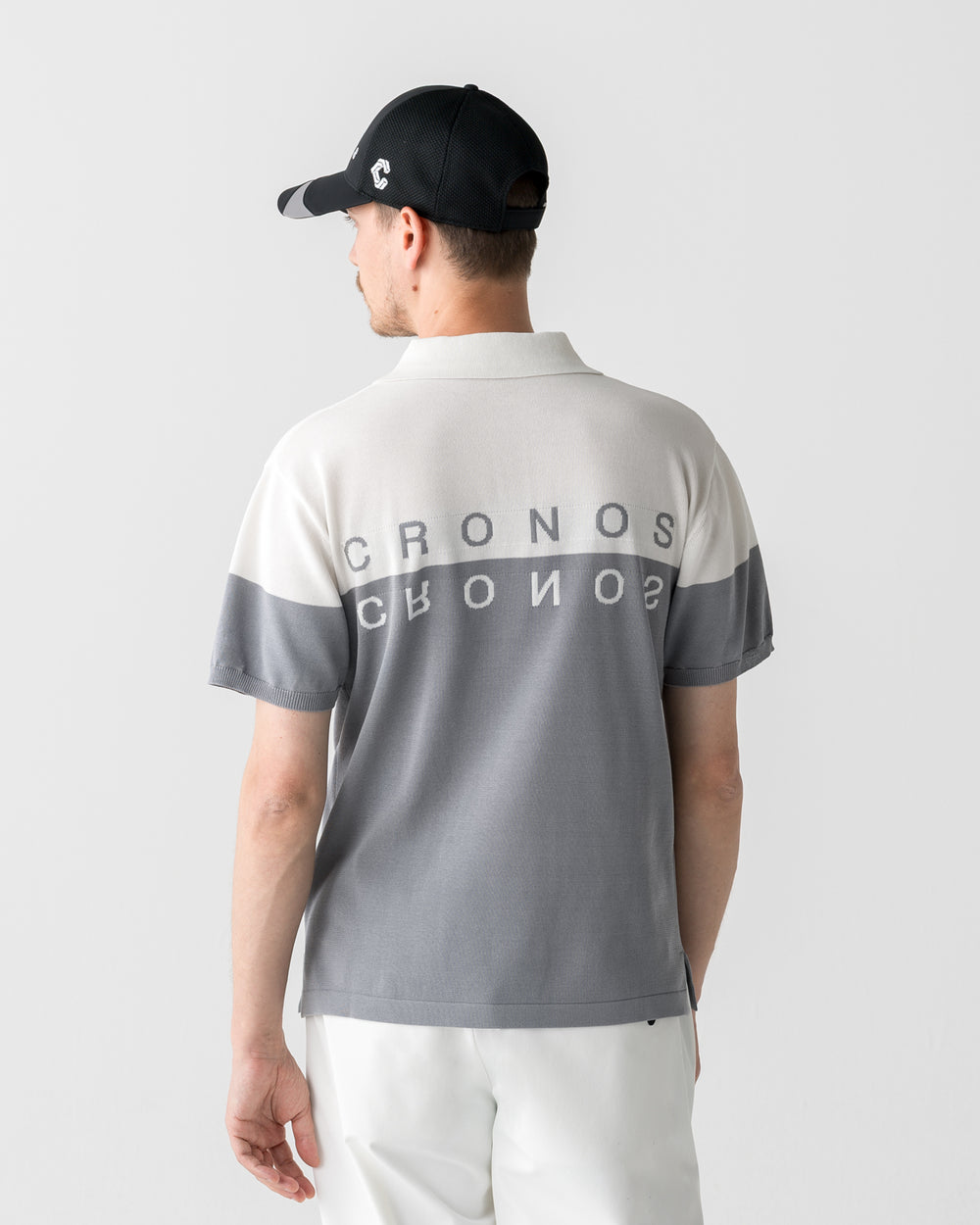 CRONOS BLACK DUAL TONE POLO【WHITE×GRAY】