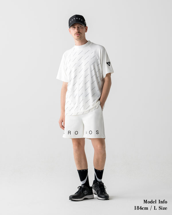 CRONOS BLACK MONOGRAM MOCK NECK【WHITE】