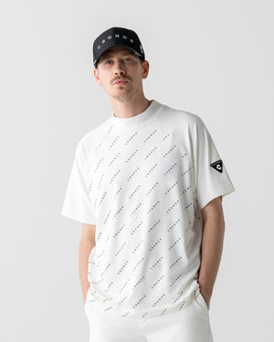 CRONOS BLACK MONOGRAM MOCK NECK【WHITE】