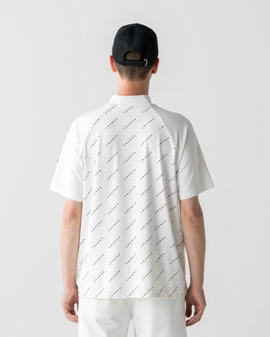 CRONOS BLACK MONOGRAM MOCK NECK【WHITE】