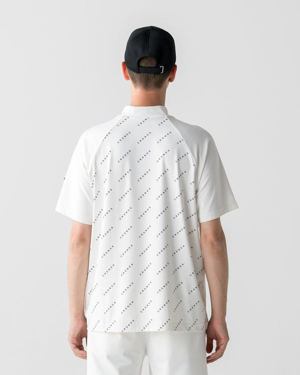 CRONOS BLACK MONOGRAM MOCK NECK【WHITE】