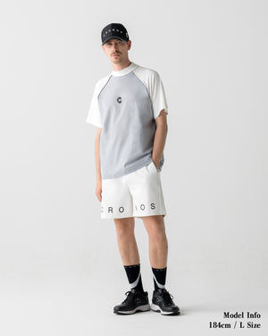CRONOS BLACK SWITCHING MOCK NECK【WHITE×GRAY】