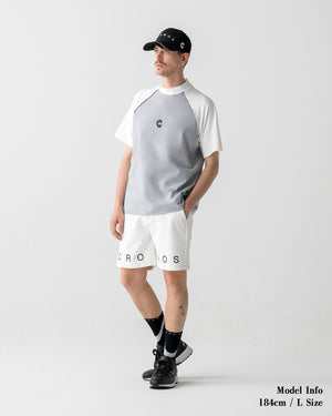 CRONOS BLACK SWITCHING MOCK NECK【WHITE×GRAY】