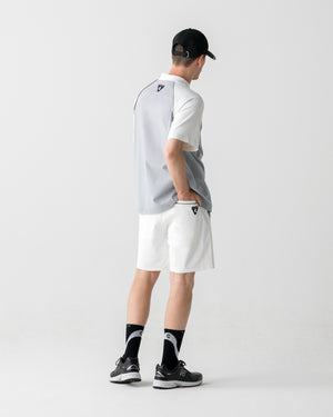 CRONOS BLACK SWITCHING MOCK NECK【WHITE×GRAY】