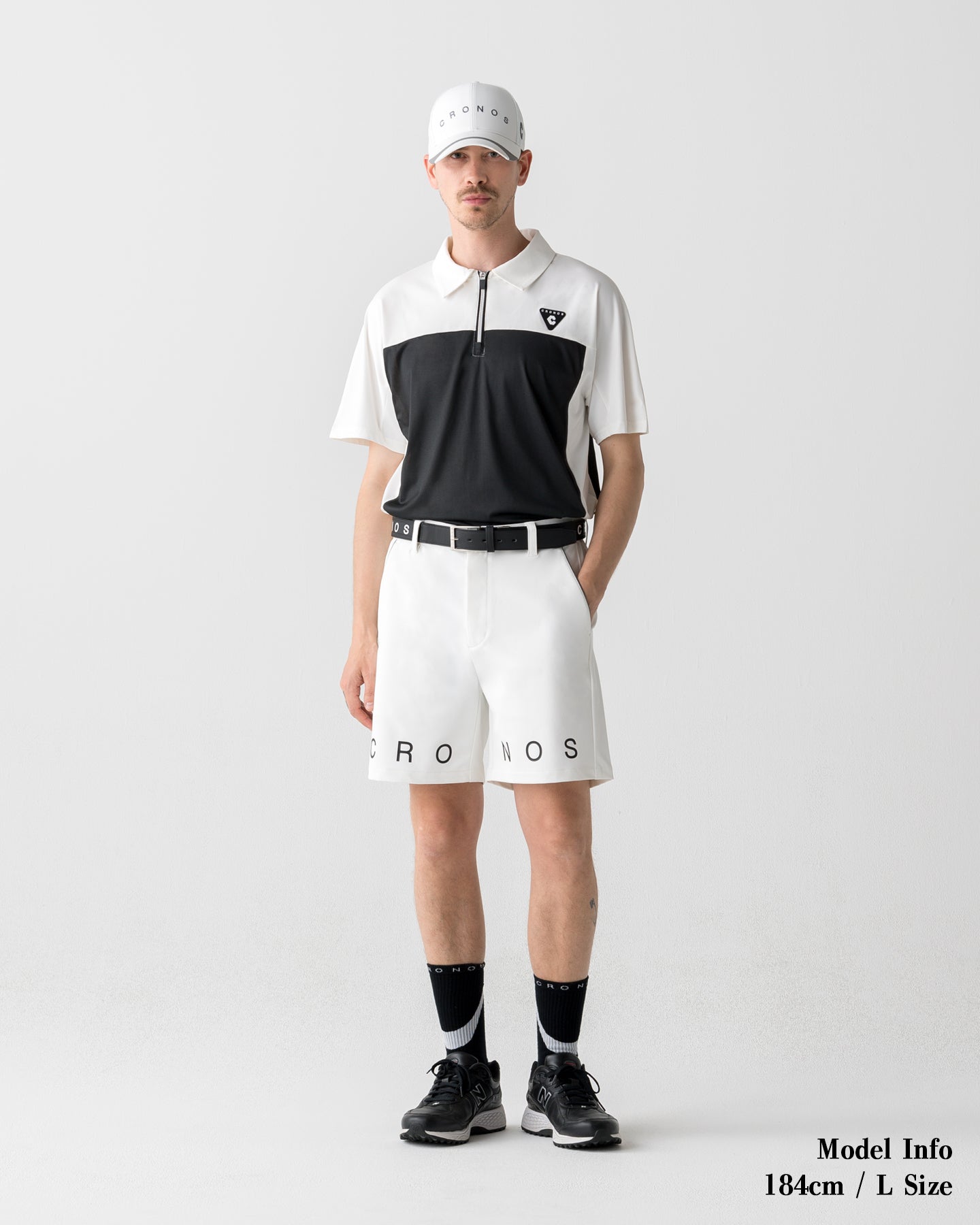 CRONOS BLACK DUAL TONE SHORTS【WHITE×BLACK】