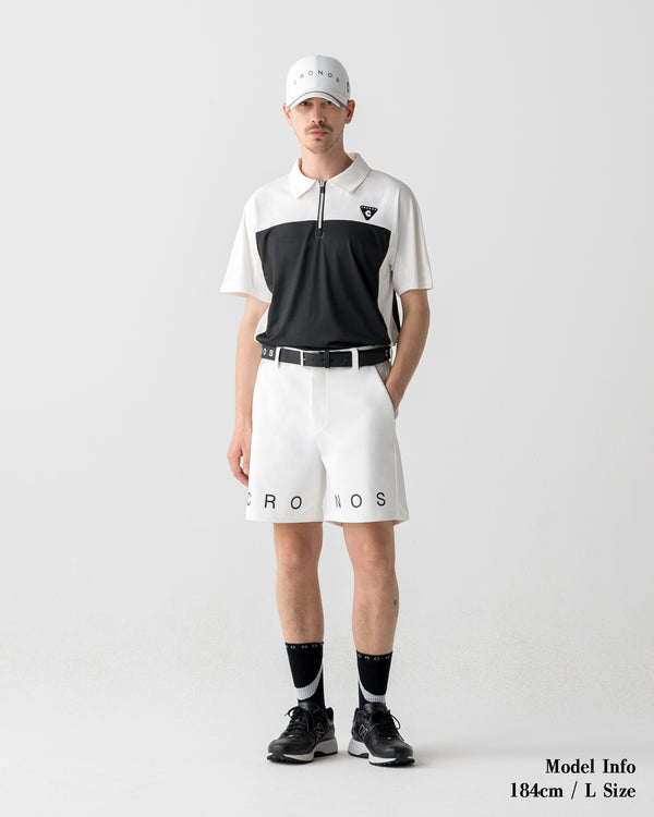 CRONOS BLACK DUAL TONE SHORTS【WHITE×BLACK】