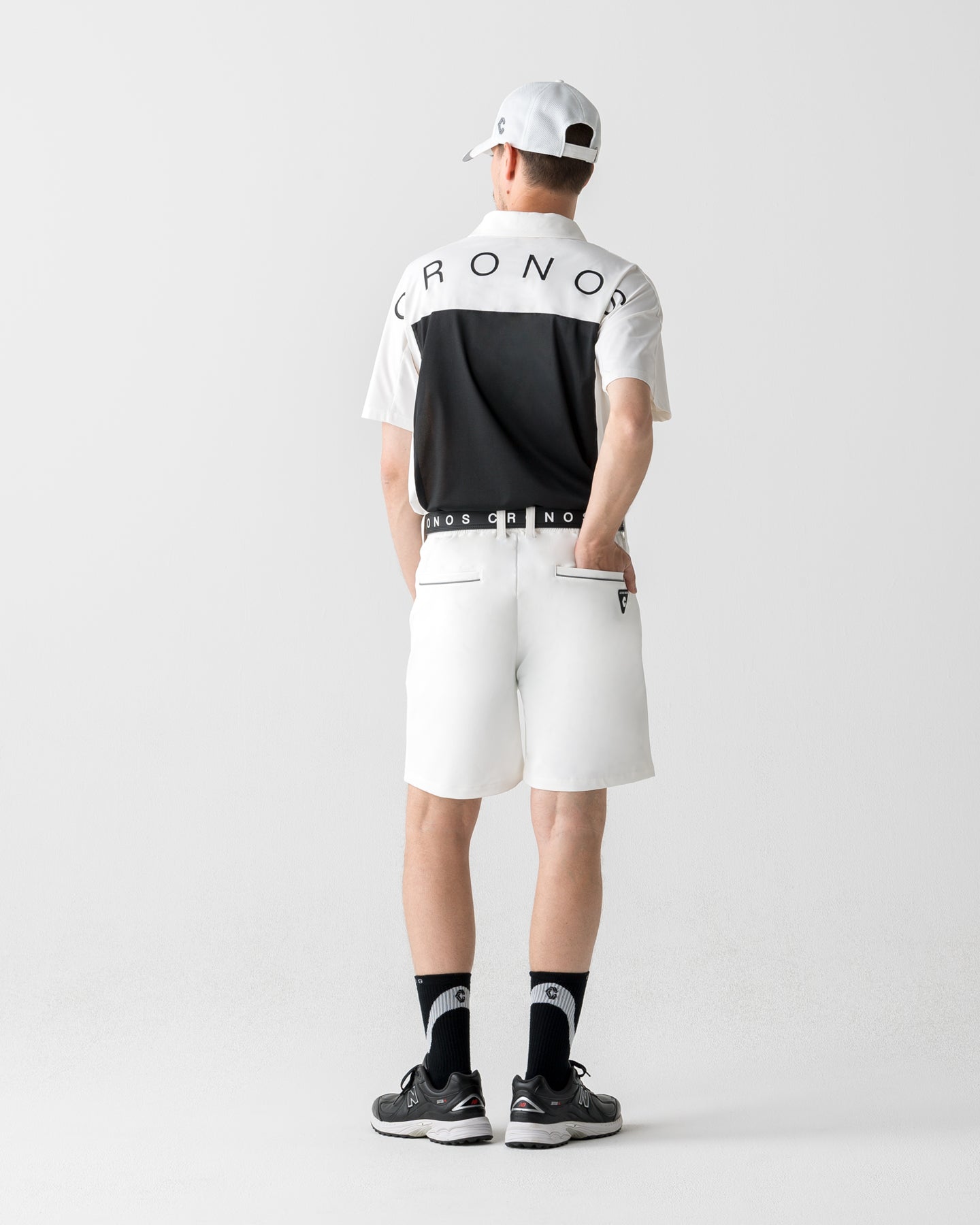 CRONOS BLACK DUAL TONE HALF ZIP POLO【WHITE×GRAY】