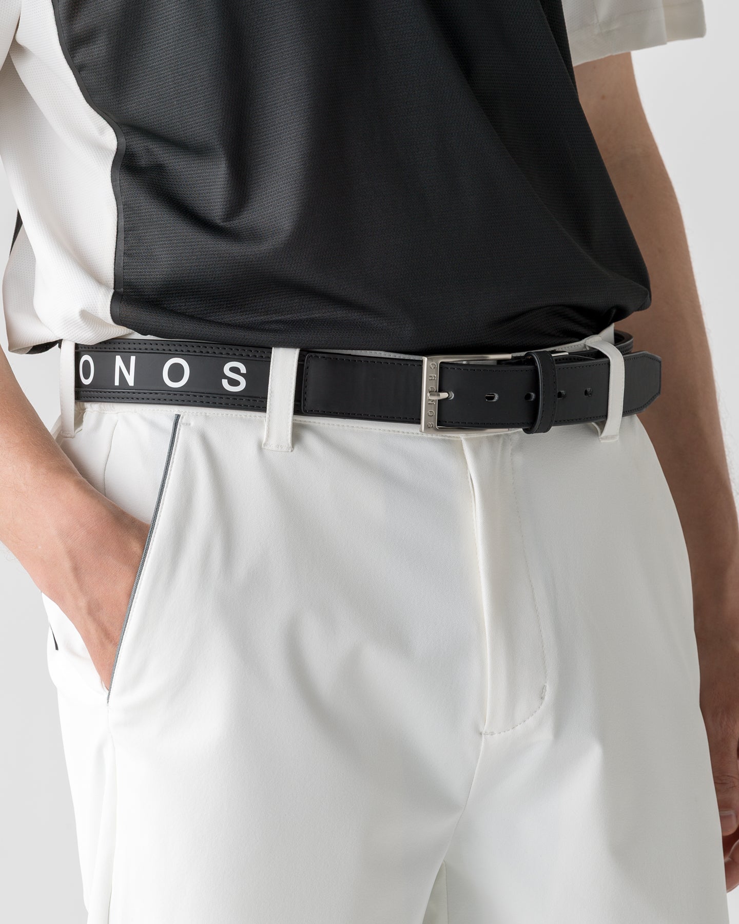 オリジナル　ベルクロタイプ各1枚 CRONOS BLACK LOGO GOLF BELT【BLACK】