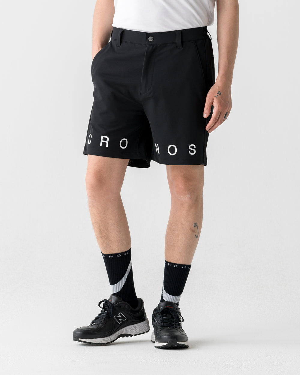 CRONOS BLACK DUAL TONE SHORTS【BLACK×WHITE】