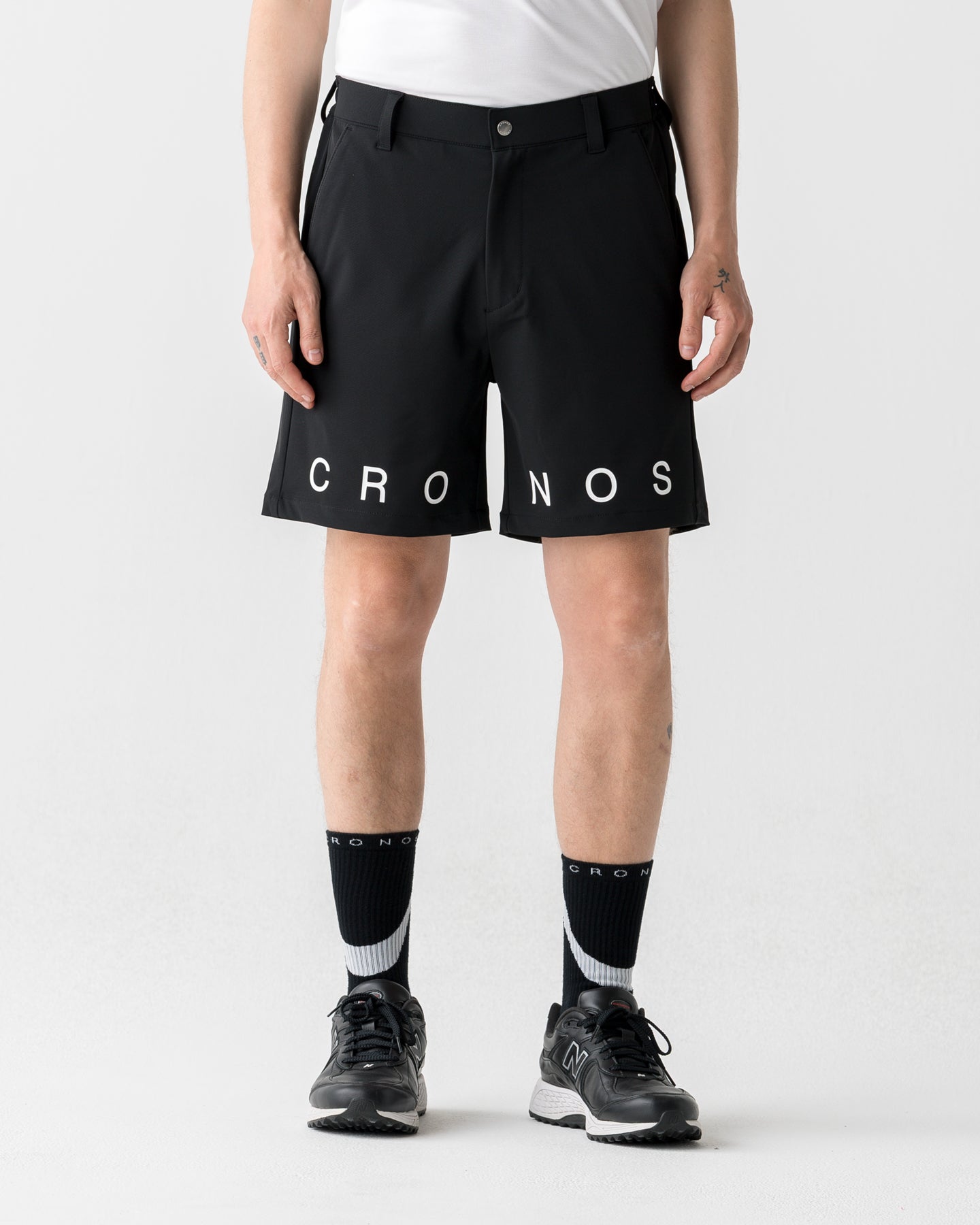 CRONOS BLACK DUAL TONE SHORTS【BLACK×WHITE】