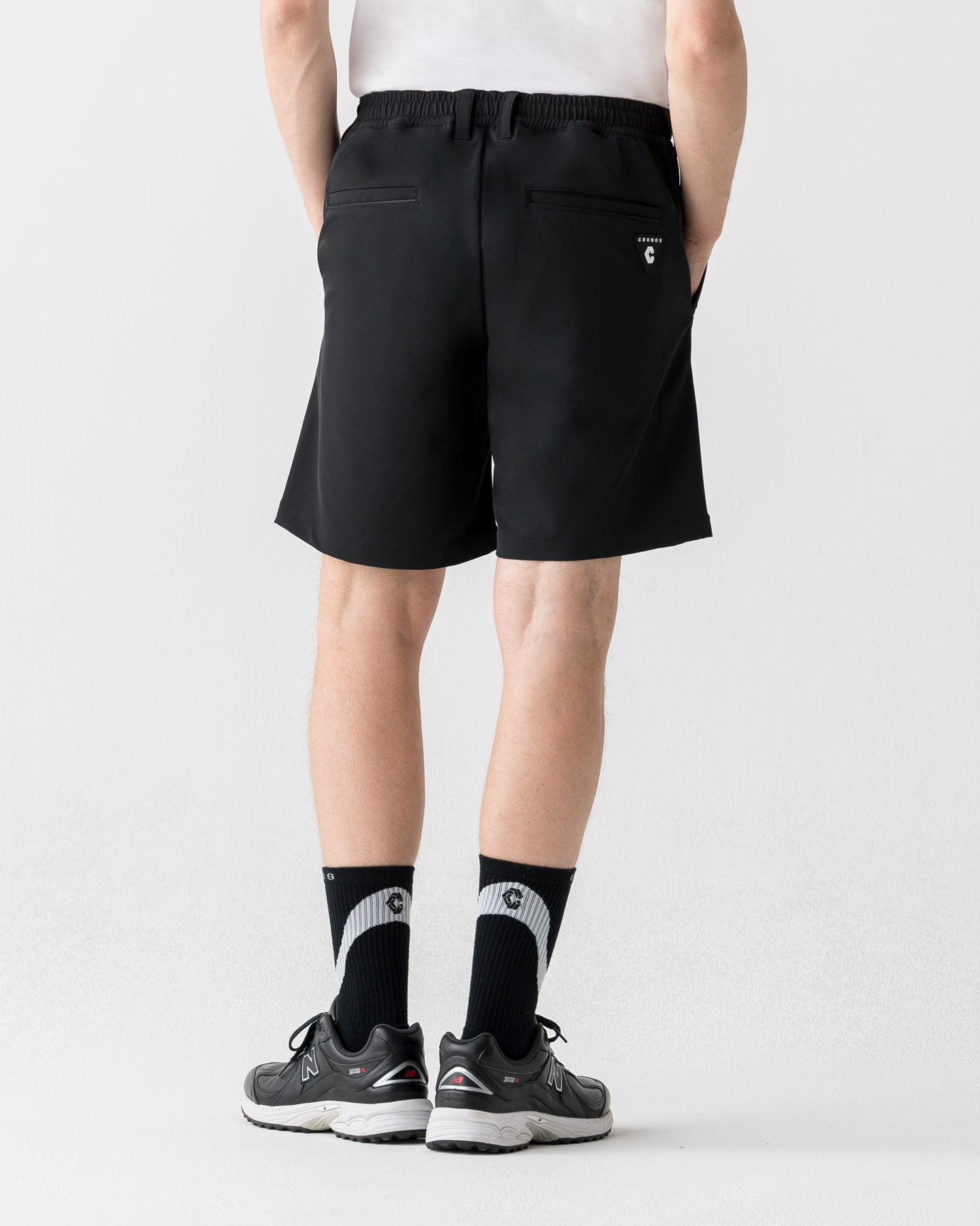 CRONOS BLACK DUAL TONE SHORTS【BLACK×WHITE】
