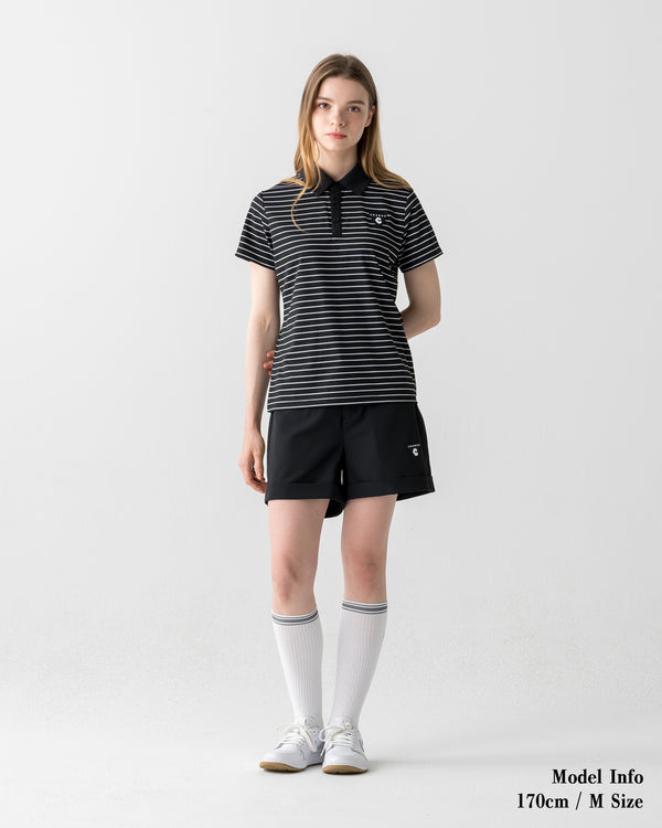CRONOS BLACK WOMEN MONOCHROME SHORTS【BLACK×YELLOW】
