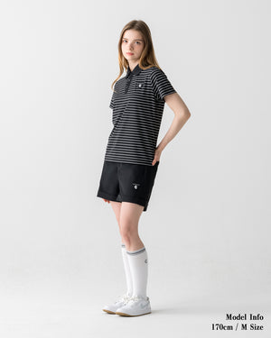 CRONOS BLACK WOMEN MONOCHROME SHORTS【BLACK×YELLOW】