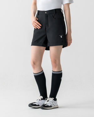 CRONOS BLACK WOMEN MONOCHROME SHORTS【BLACK×YELLOW】