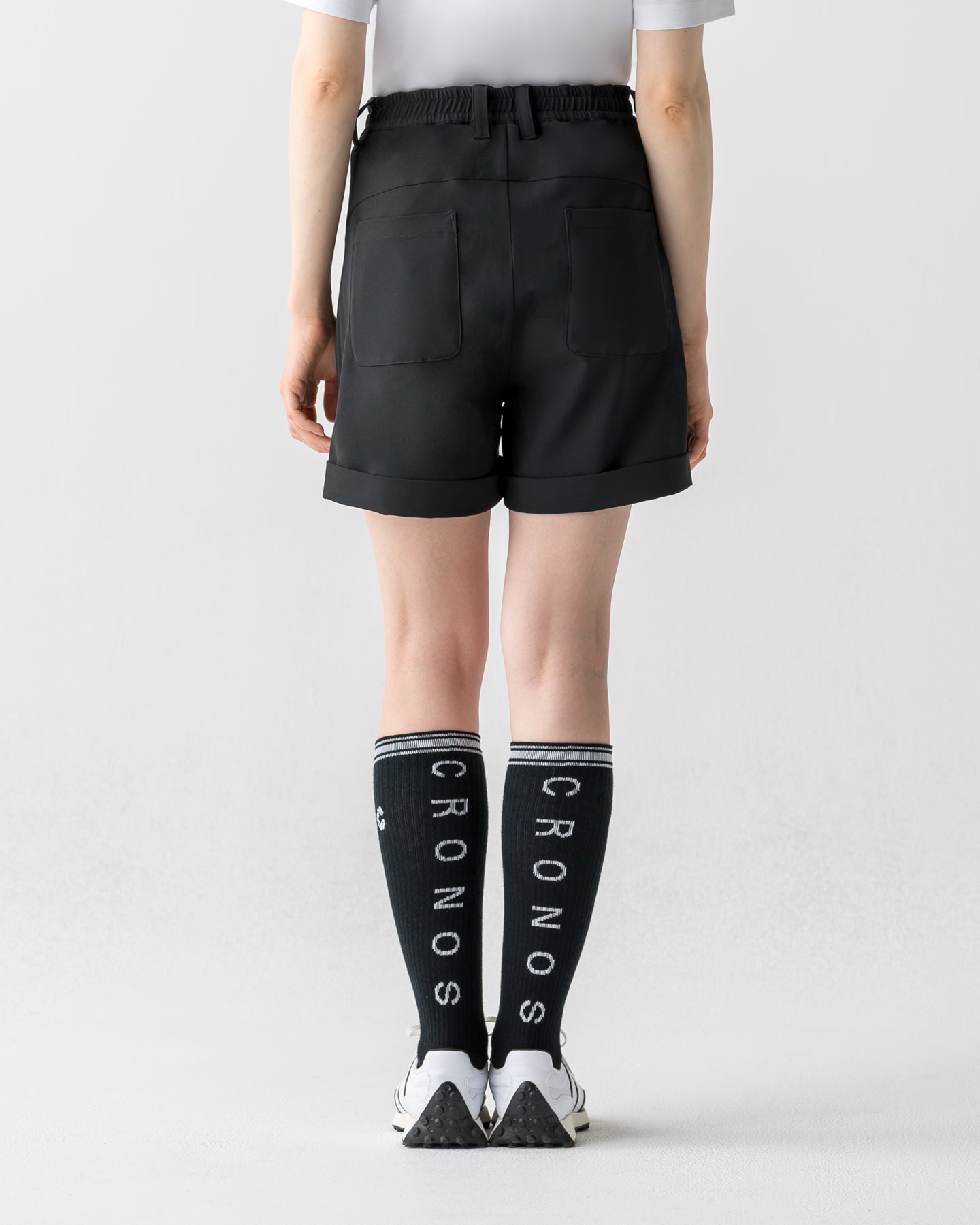 CRONOS BLACK WOMEN MONOCHROME SHORTS【BLACK×YELLOW】
