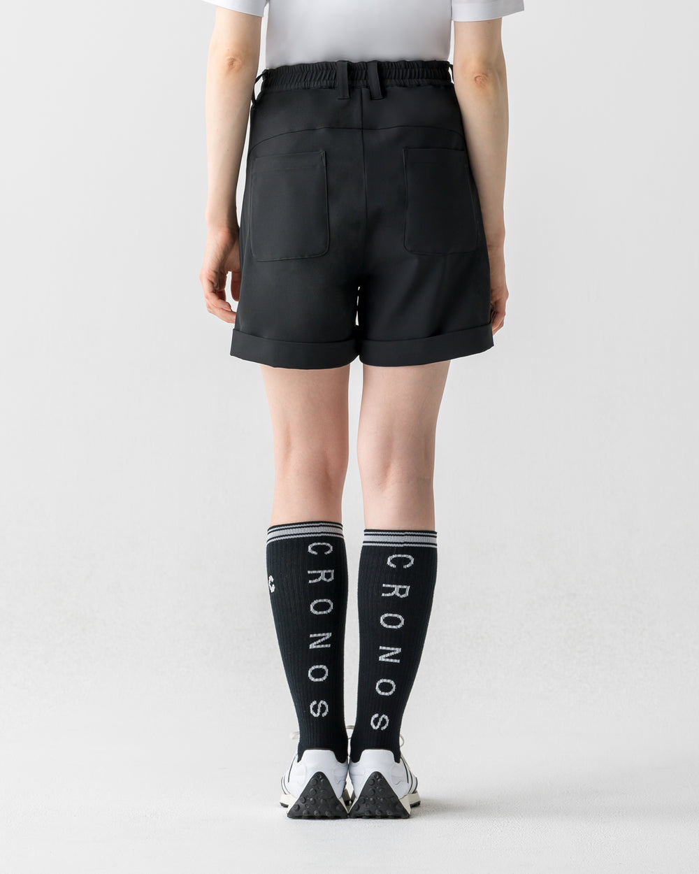 CRONOS BLACK WOMEN MONOCHROME SHORTS【黑色×黃色】