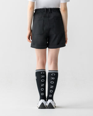 CRONOS BLACK WOMEN MONOCHROME SHORTS【BLACK×YELLOW】