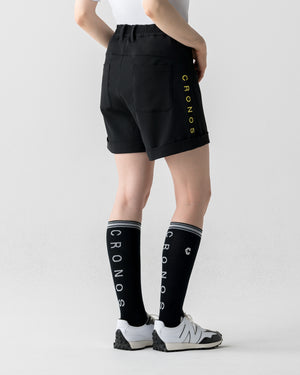CRONOS BLACK WOMEN MONOCHROME SHORTS【BLACK×YELLOW】