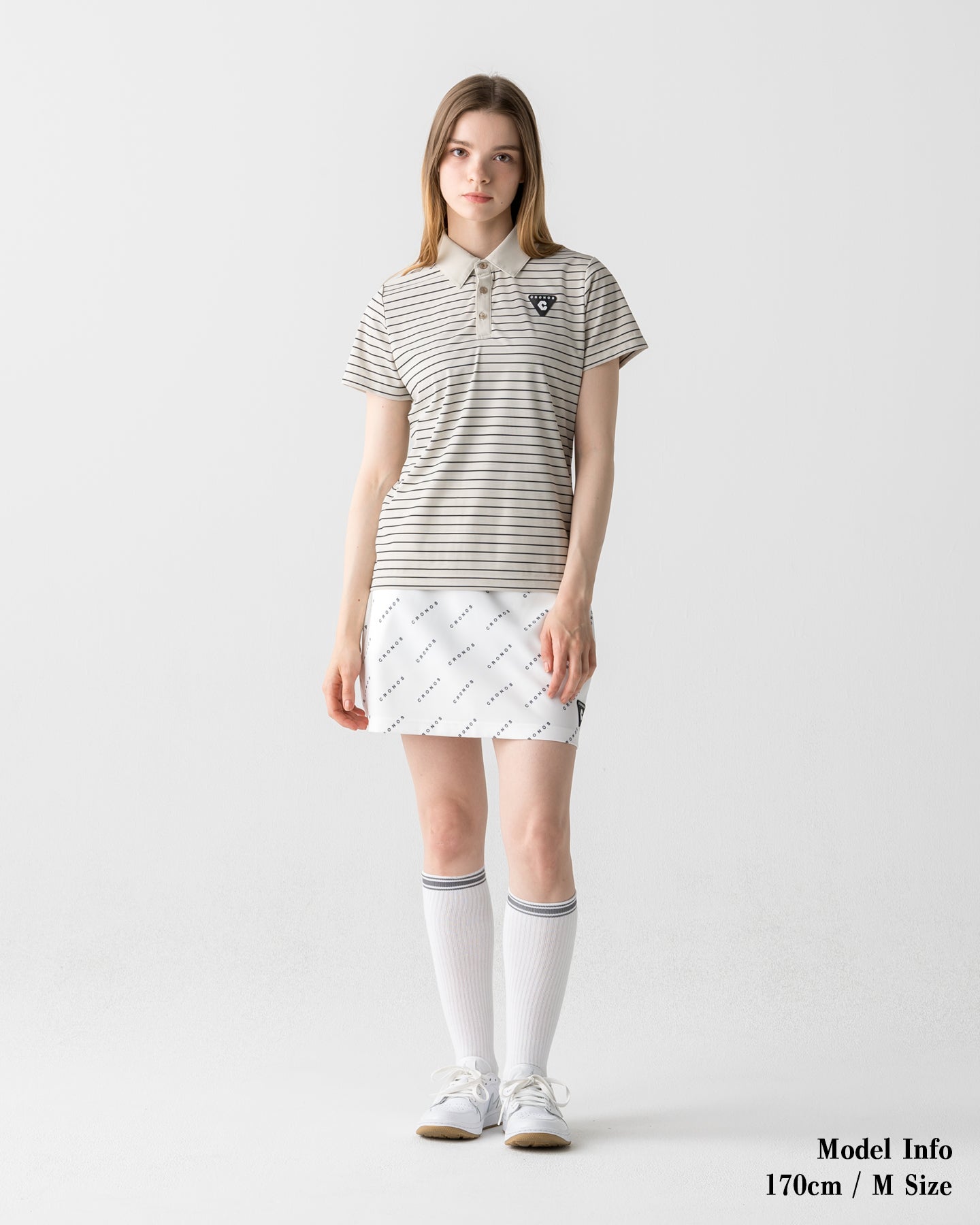 CRONOS BLACK WOMEN MONOGRAM SKIRT【WHITE】