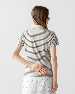 CRONOS BLACK WOMEN SHARP BORDER POLO【BEIGE×BLACK】