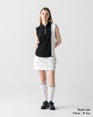 CRONOS BLACK WOMEN MONOGRAM  SKIRT【WHITE】
