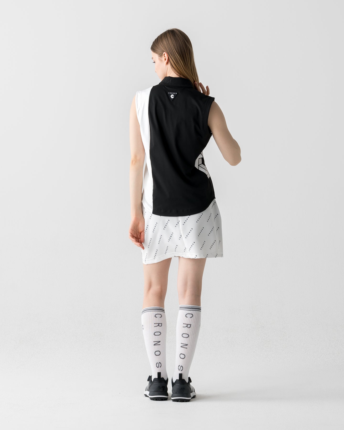 CRONOS BLACK WOMEN MONOGRAM SKIRT【WHITE】