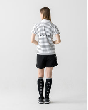 CRONOS BLACK WOMEN SHARP BORDER POLO【WHITE×BLACK】