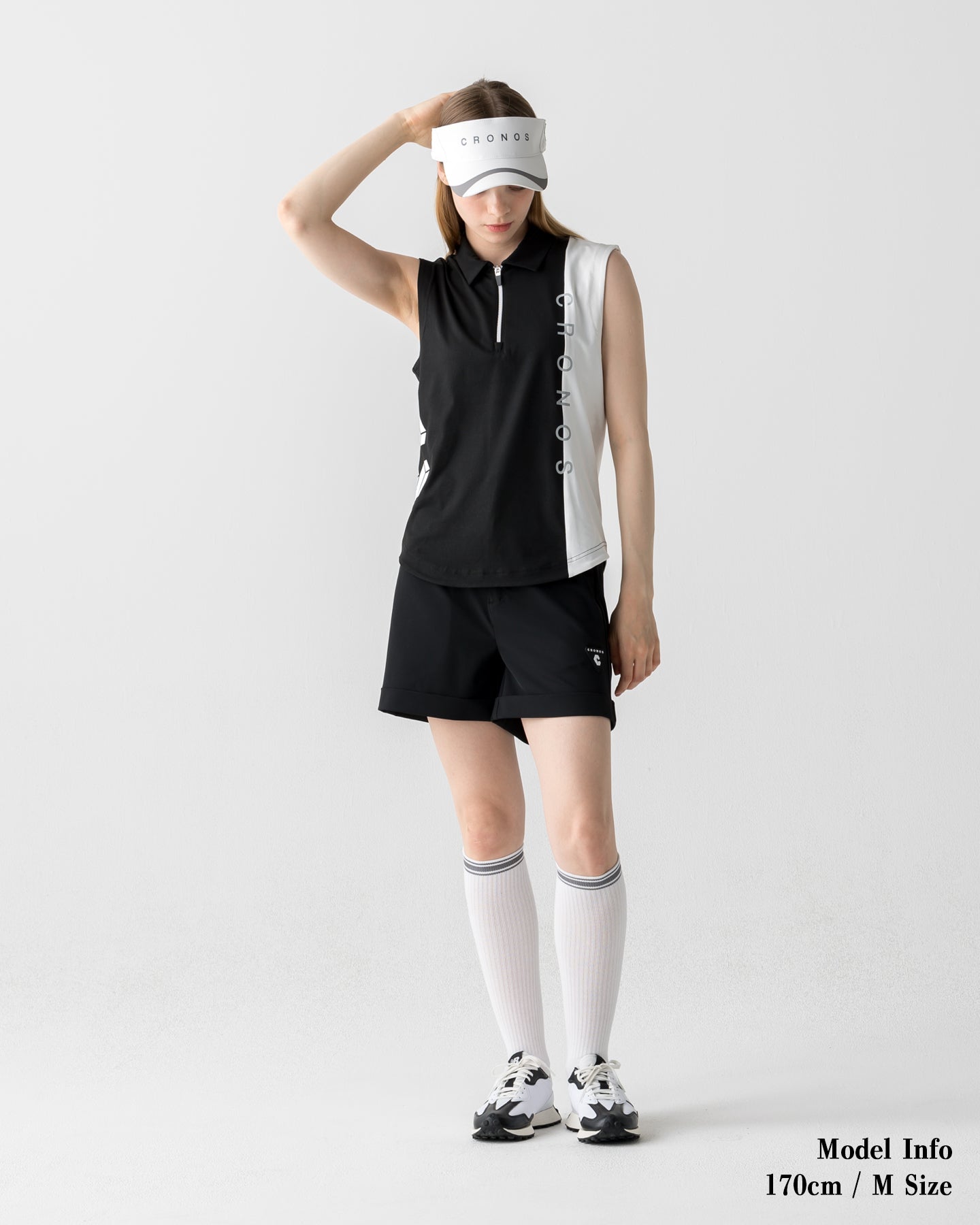 CRONOS BLACK WOMEN MONOCHROME SHORTS【BLACK×WHITE】