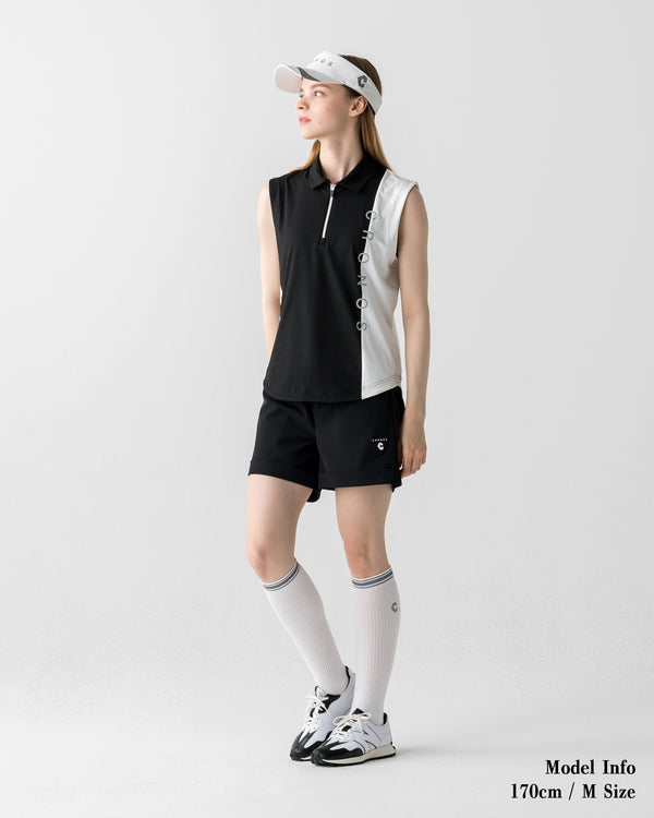 CRONOS BLACK WOMEN MONOCHROME SHORTS【BLACK×WHITE】
