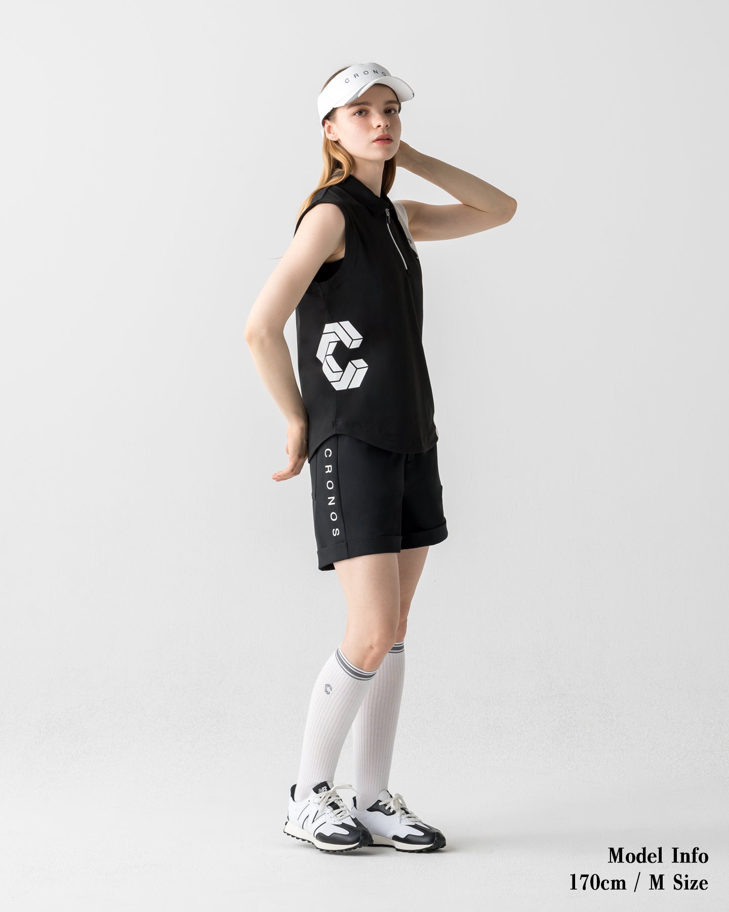 CRONOS BLACK WOMEN MONOCHROME SHORTS【BLACK×WHITE】