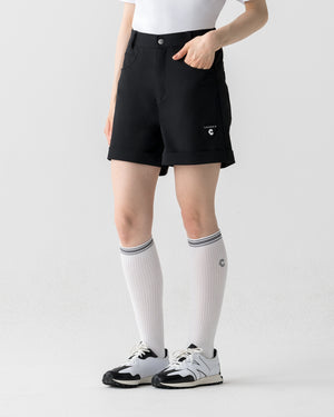 CRONOS BLACK WOMEN MONOCHROME SHORTS【BLACK×WHITE】