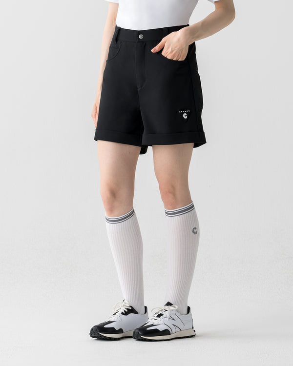 CRONOS BLACK WOMEN MONOCHROME SHORTS【BLACK×WHITE】