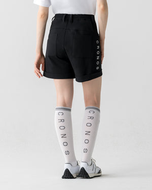 CRONOS BLACK WOMEN MONOCHROME SHORTS【BLACK×WHITE】