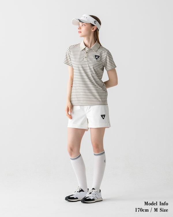 CRONOS BLACK WOMEN MONOCHROME SHORTS【WHITE×BLACK】